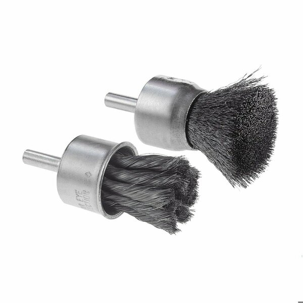 Cgw Abrasives Economy Fast Cut End Brush, 1 in, Crimped, 0.014 mm, SS Fill 60593